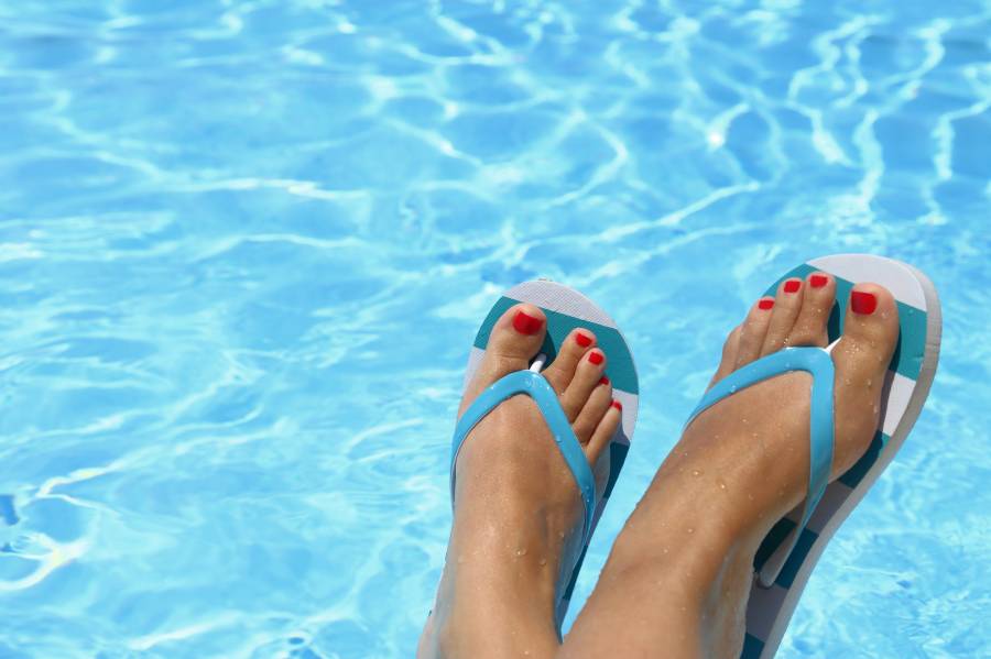 Feet in water